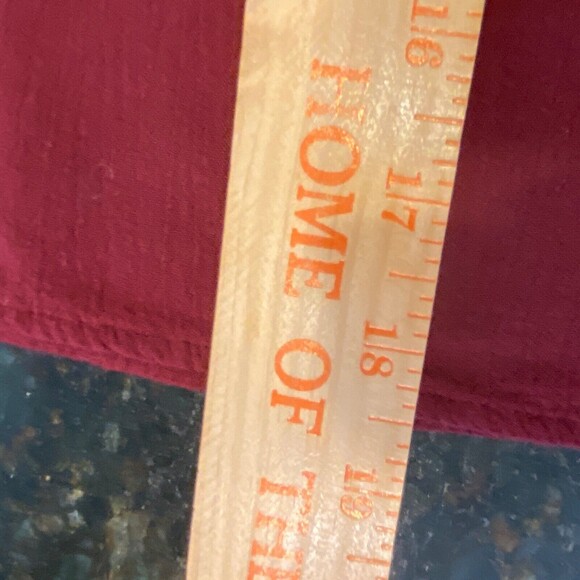 Boho Peasant Blouse M Sculptured Lace Bell Sleeves Burgundy Elastic Neckline - Picture 5 of 6